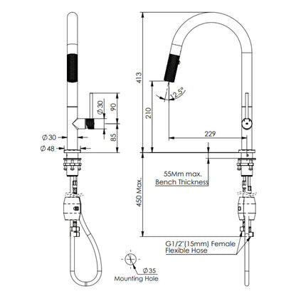 Greens Reflect Pull-Down Sink Mixer Lead Free