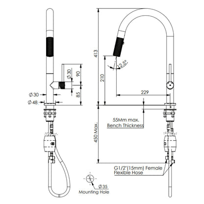 Greens Reflect Pull-Down Sink Mixer Lead Free