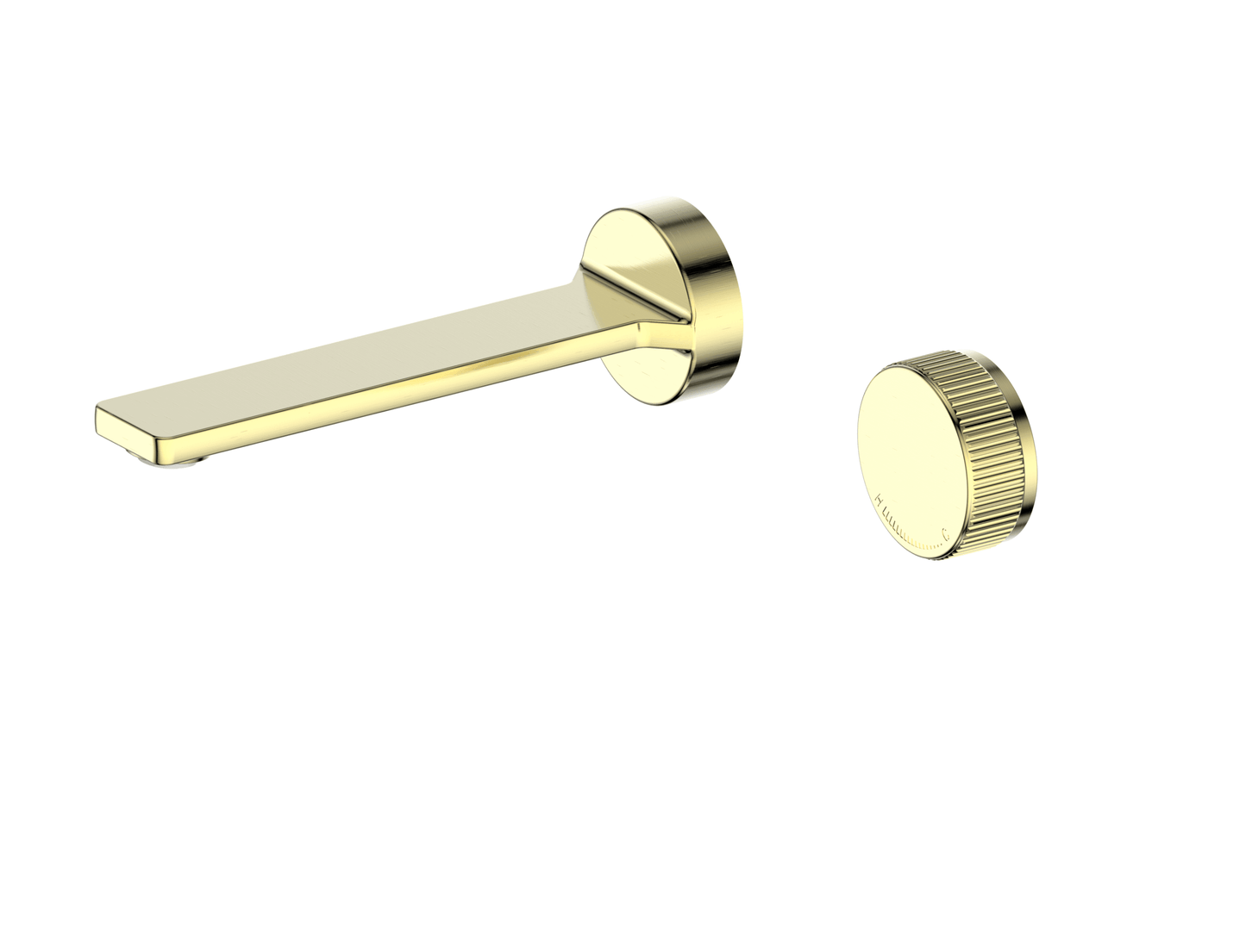 Venza Two Hole Wall Mounted Basin Mixer - Pvd Brushed Brass