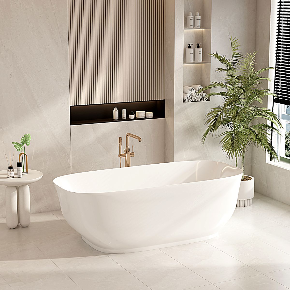 Libra Freestanding Bathtub - 1700mm / Gloss White
