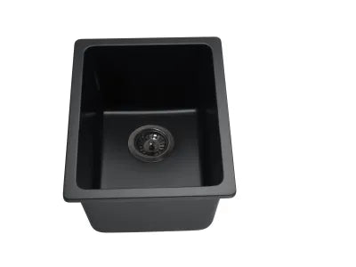 Crete Granite Sink Single Bowl - Size 350mm, 430mm, 550mm, 660mm, 730mm - 730x460x210 / Matte Black