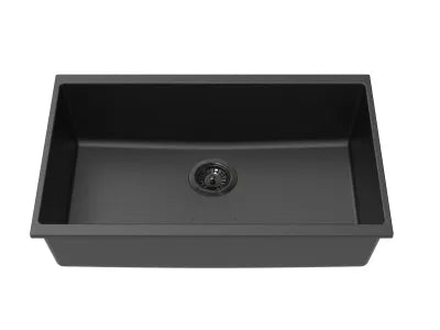 Crete Granite Sink Single Bowl - Size 350mm, 430mm, 550mm, 660mm, 730mm - 350x450x235 / Matte Black