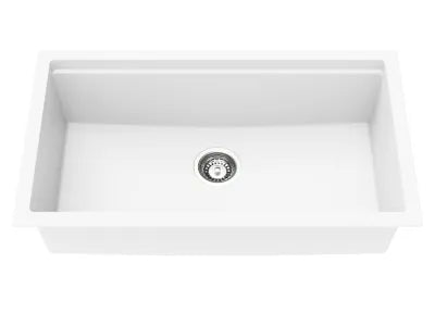 Gabrio Granite Workstation Sink 760mm, 825mm - Artic White / Double