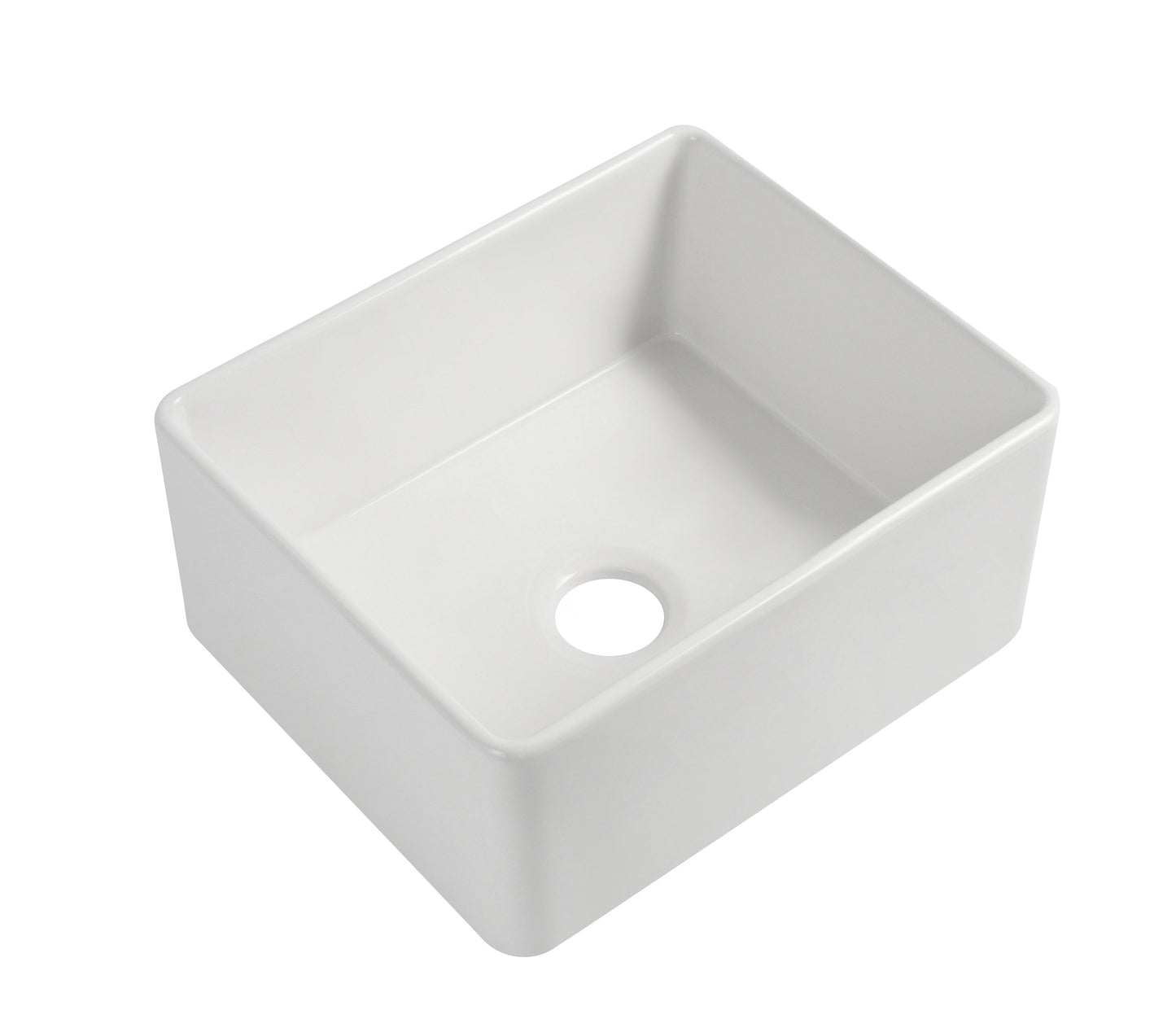Rocca Fine Fireclay Farm House Butler Sink 610mm x 459mm x 254mm - Gloss White