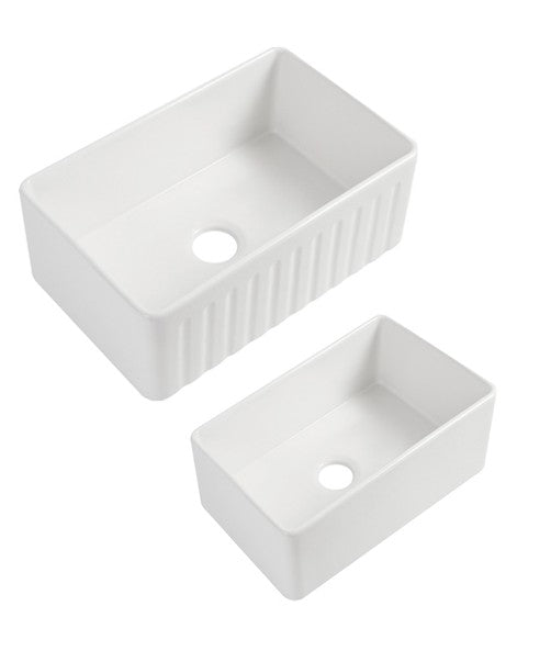 Rocca Fine Fireclay Farm House Butler Sink 760mm x 459mm x 254mm - Matte Black