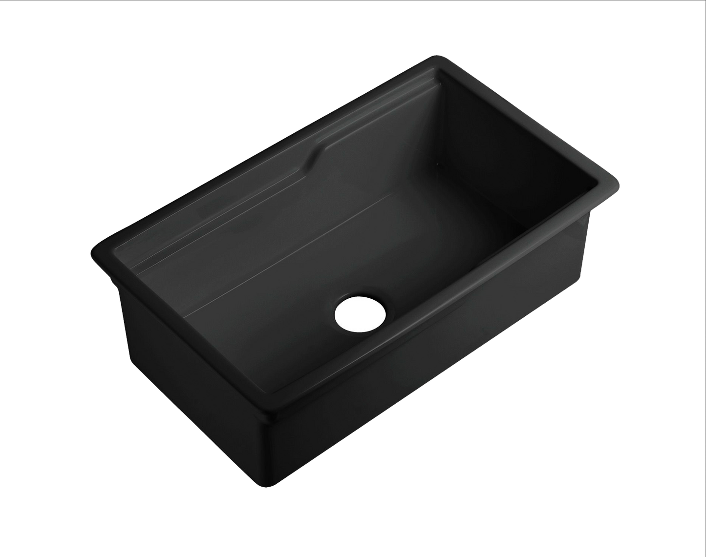 Vorona Fireclay Inset/Undermount Sink 813mm x 483mm x 255mm - Gloss White
