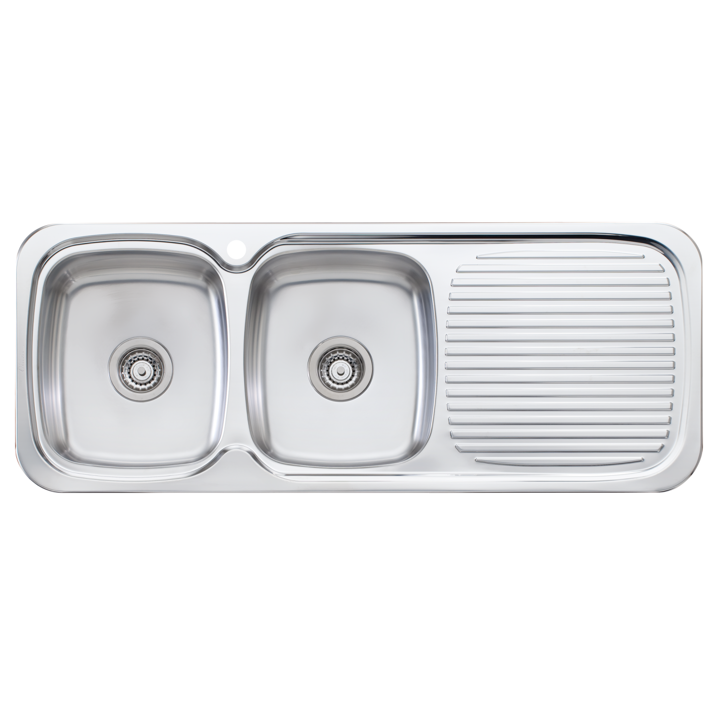 Oliveri Lakeland Double Bowl Sink With Right Drainboard Stainless Steel