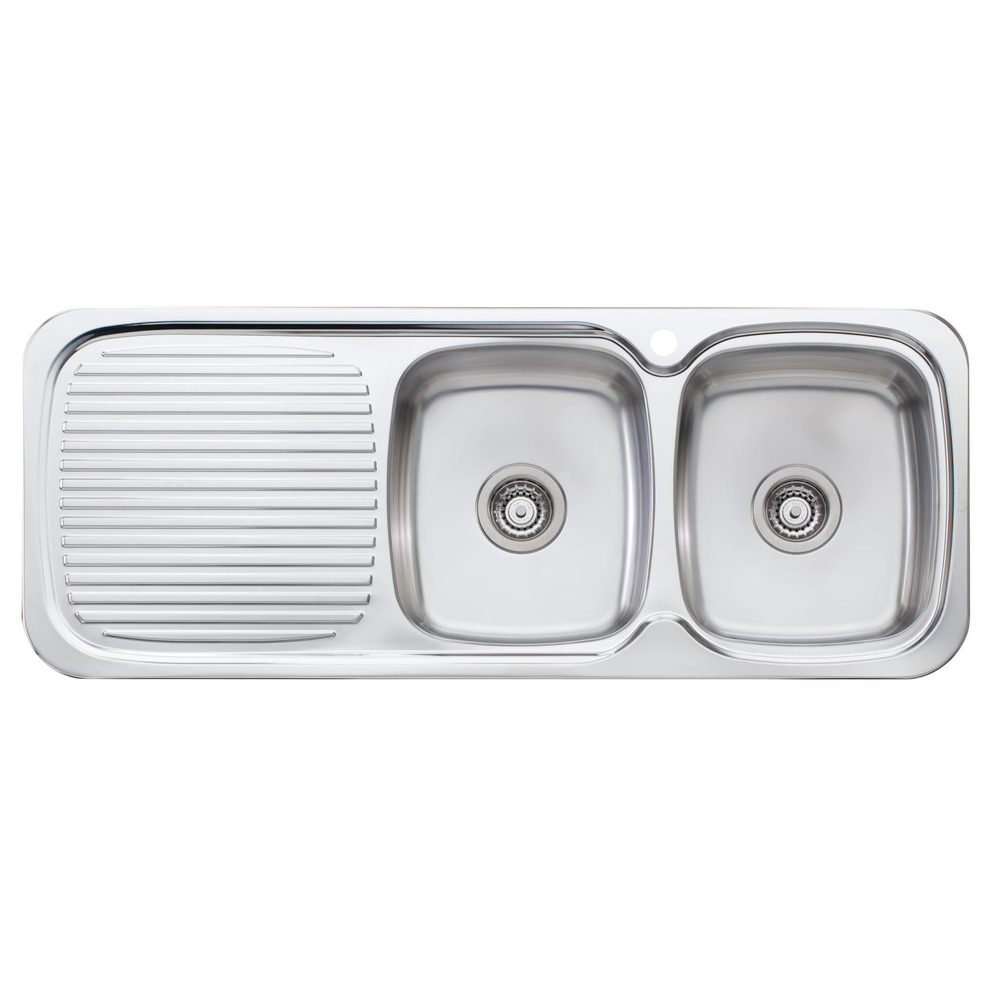 Oliveri Lakeland Double Bowl Sink With Left Drainboard Stainless Steel