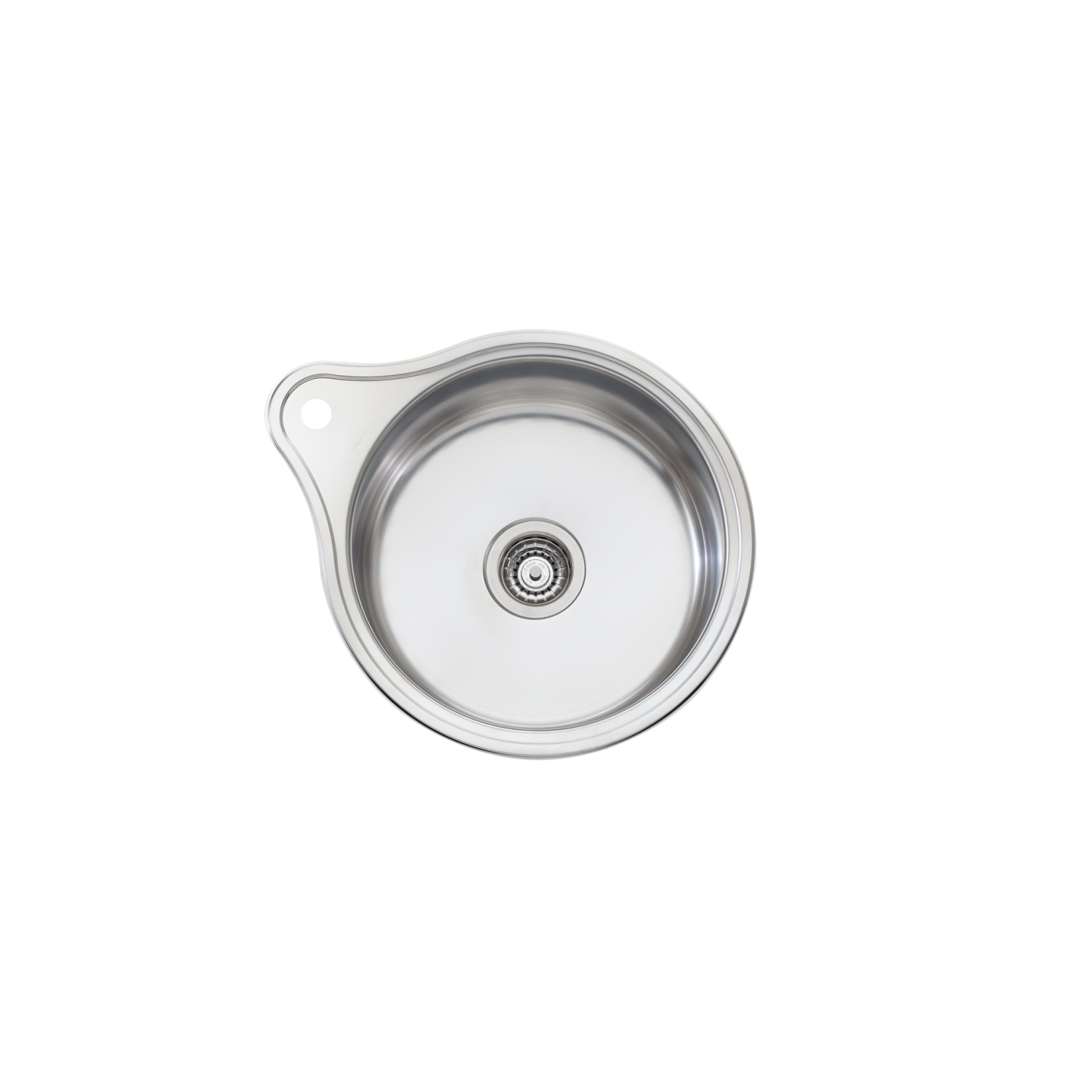 Oliveri Solitaire Round Bowl Sink With Tap Landing Stainless Steel