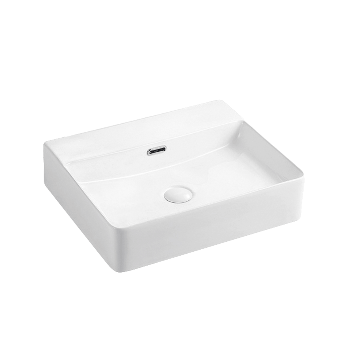 Vela Wall Hung Rectangle Basin with Overflow 1TH