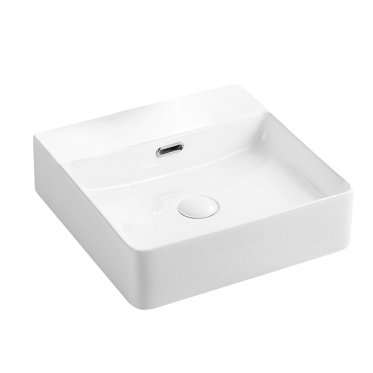 Vela Wall Hung Square Basin with Overflow 1TH