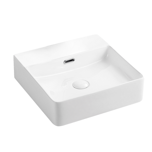 Vela Wall Hung Square Basin with Overflow 1TH