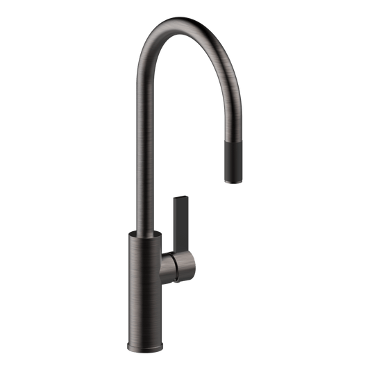 Luz Gooseneck Pull-Out Mixer Lead Free - Black Brushed Nickel