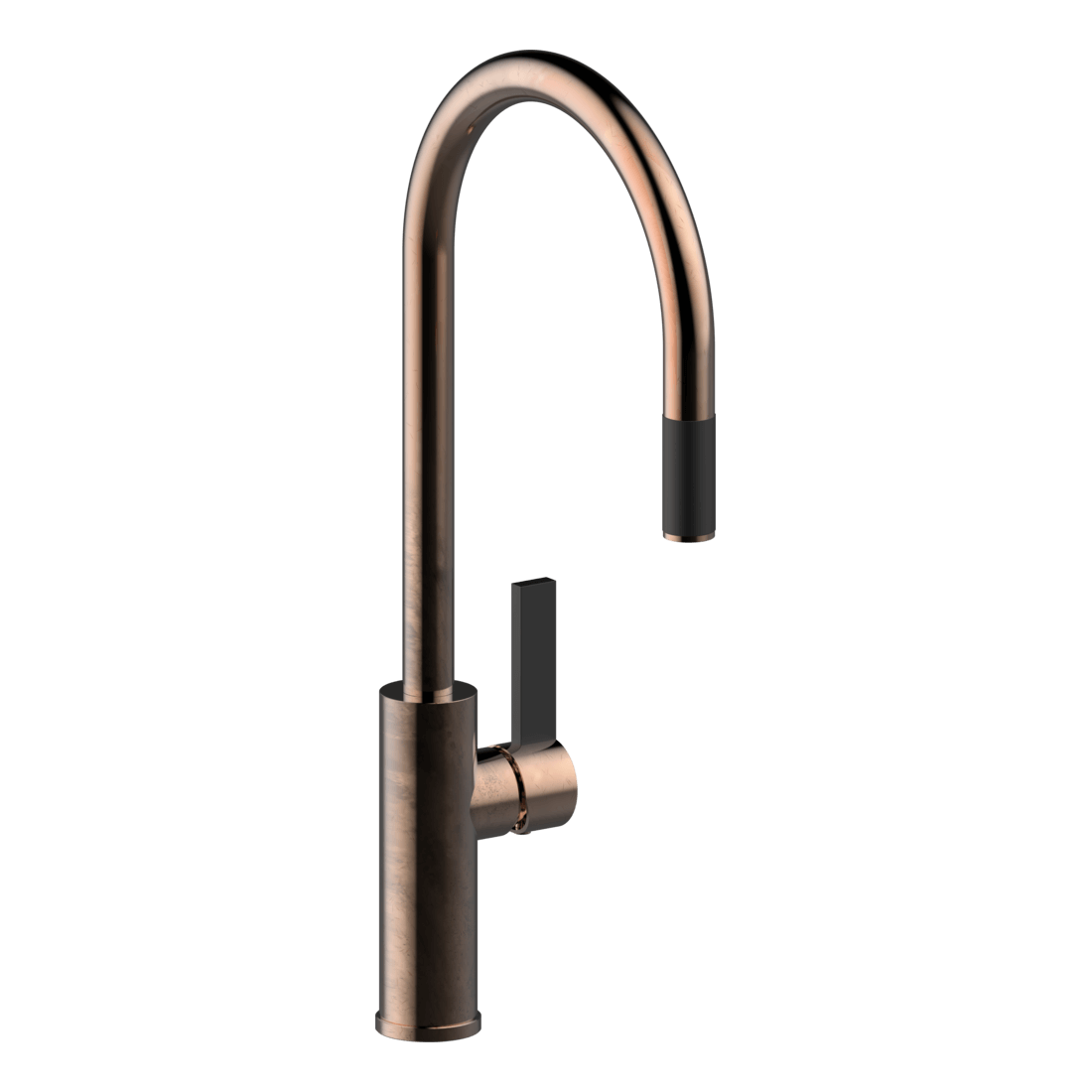 Luz Gooseneck Pull-Out Mixer Lead Free - Natural Brass