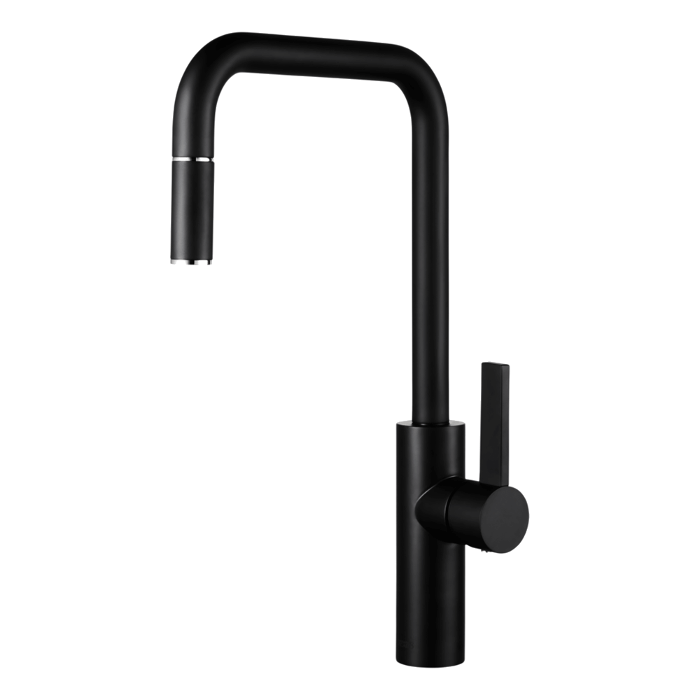 Luz Kitchen Mixer With Pull-Out Lead Free - Black