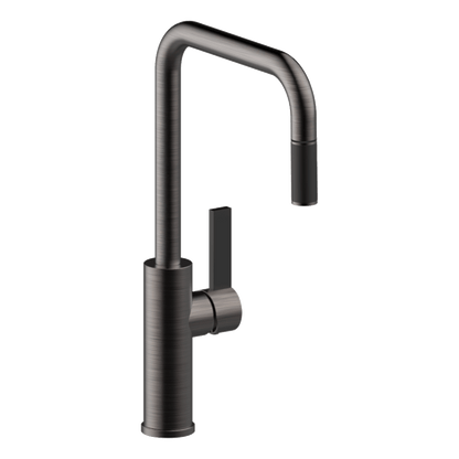 Luz Kitchen Mixer With Pull-Out Lead Free - Black Brushed Nickel