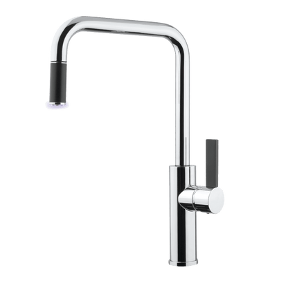 Luz Kitchen Mixer With Pull-Out Lead Free - Black