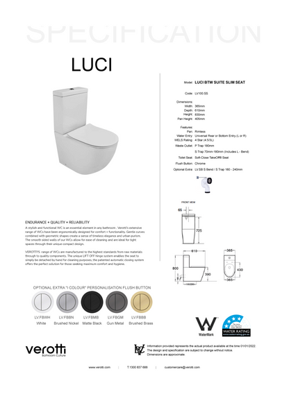 LUCI SLIM BTW TOILET