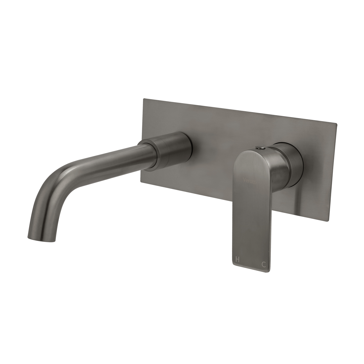 Luci Inox Wall Mounted Basin/Bath Mixer w/-190 Spout - Brushed Brass