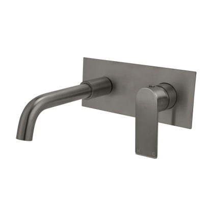 Luci Inox Wall Mounted Basin/Bath Mixer w/-190 Spout - Gun Metal