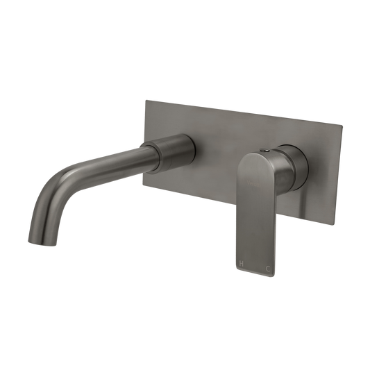 Luci Inox Wall Mounted Basin/Bath Mixer w/-190 Spout - Gun Metal