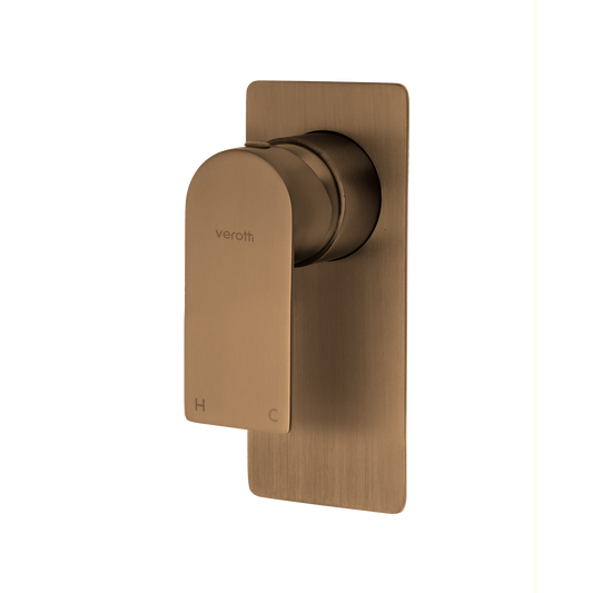 Luci Inox Lead free Shower or Bath Mixer Soft Rectangular 140mm x 90mm Plate - Bronze