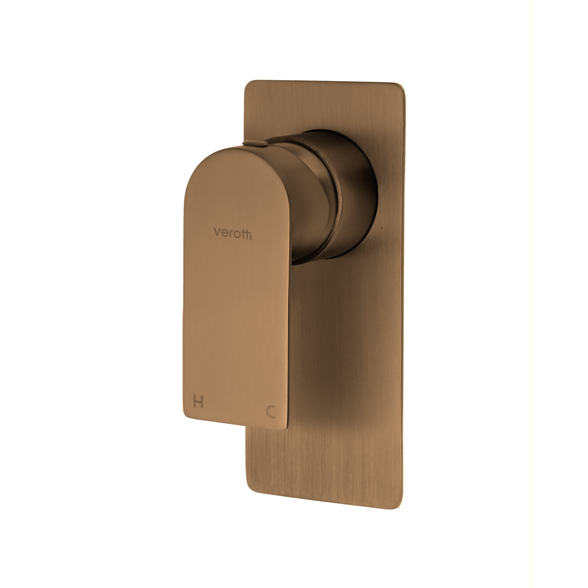 Luci Inox Lead free Shower or Bath Mixer Soft Rectangular 140mm x 90mm Plate - Brushed Brass