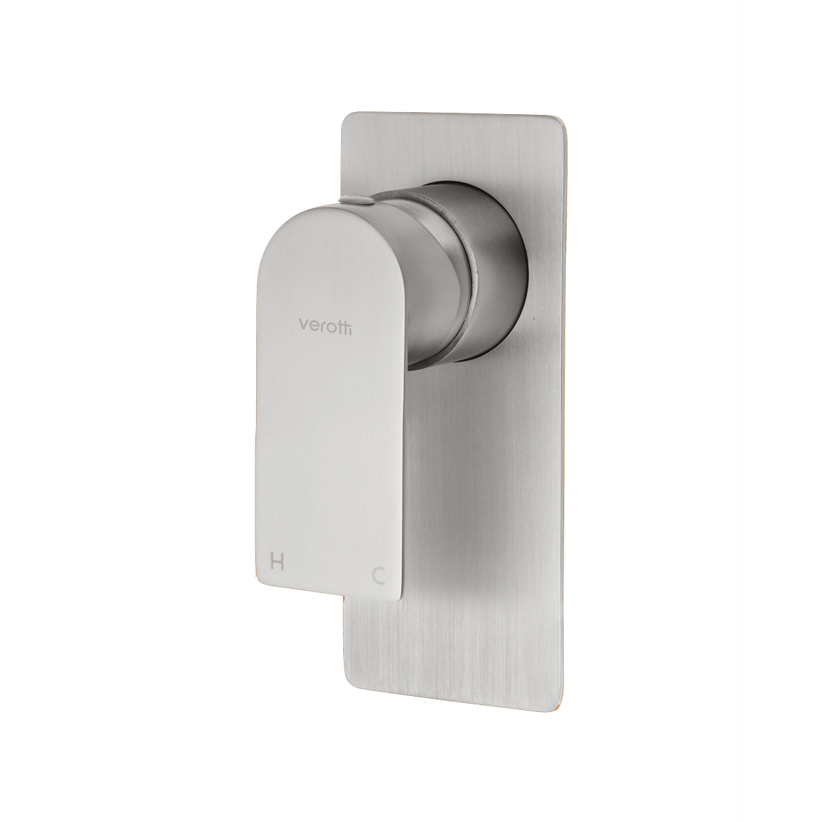 TRIM SET - Luci Inox Lead free Shower or Bath Mixer Soft Rectangular 140mm x 90mm Plate Brushed Nickel