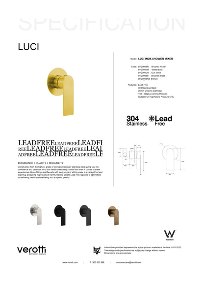 Luci Inox Shower Or Bath Mixer