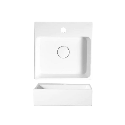 Lavender 400x400 Wall Basin NTH Gloss White