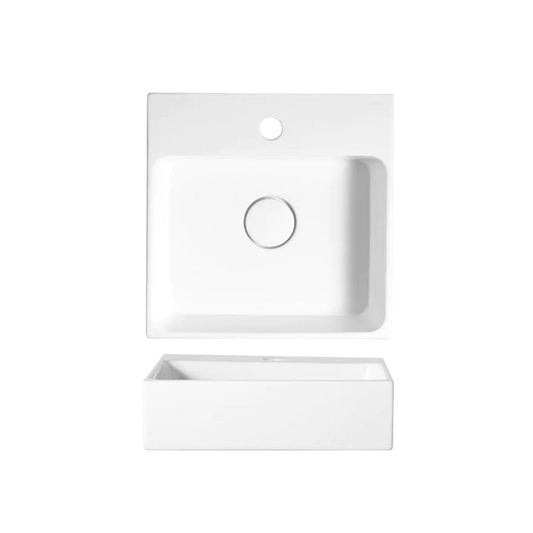 Lavender 450x450 Wall Basin 1TH Gloss White
