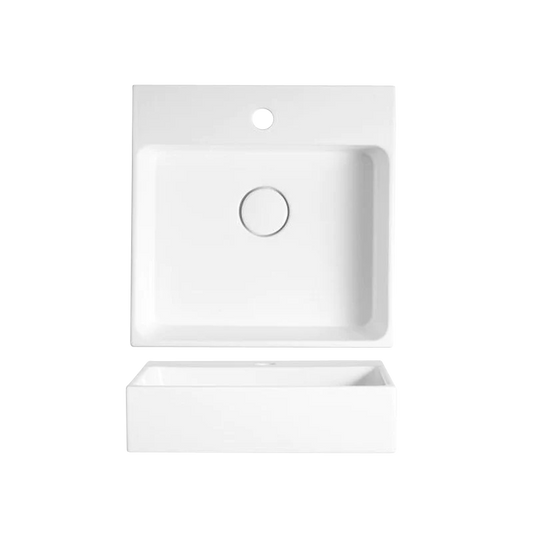 Lavender 500x450 Wall Basin 1TH Gloss White
