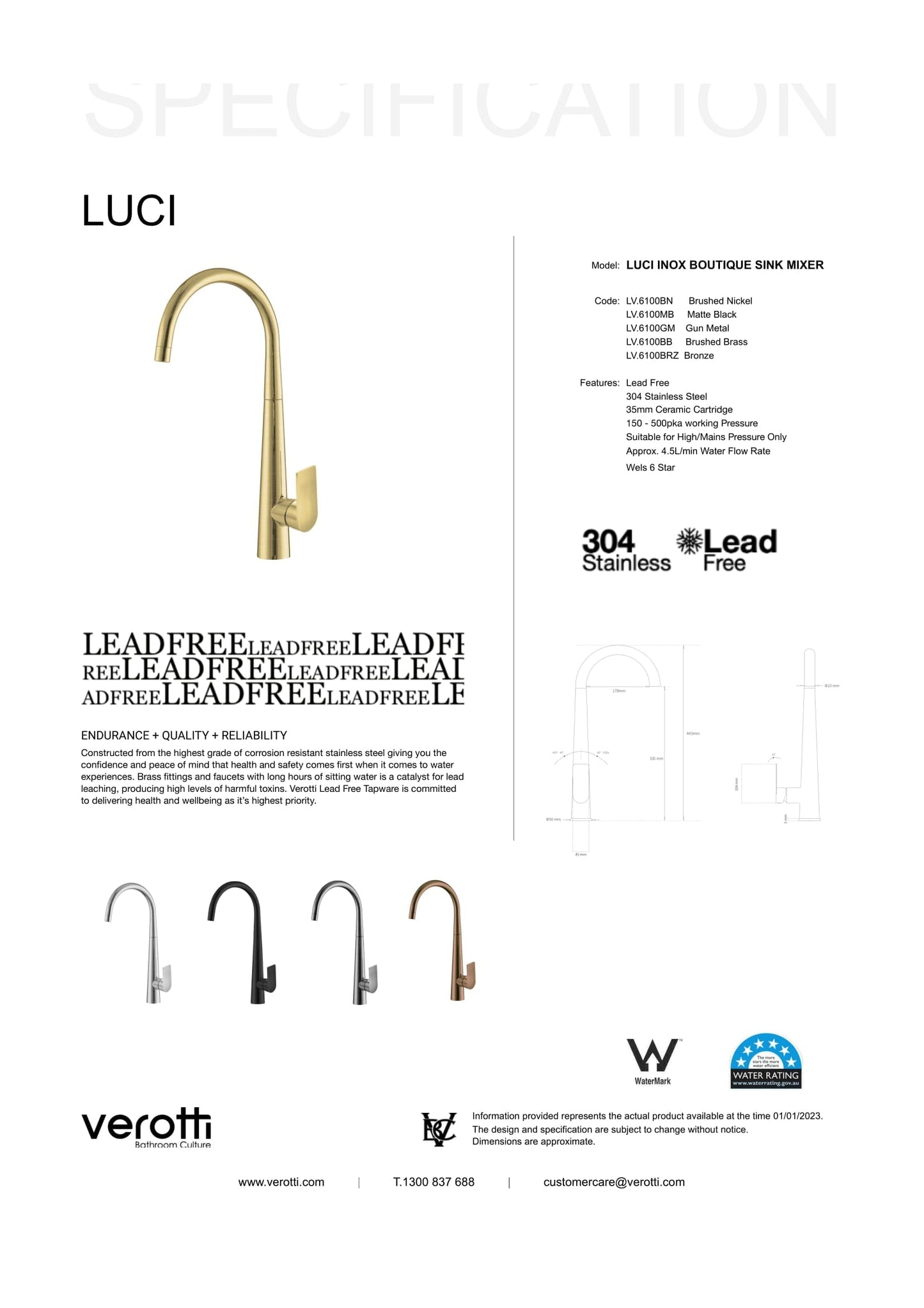 Luci Inox Boutique Kitchen Mixer