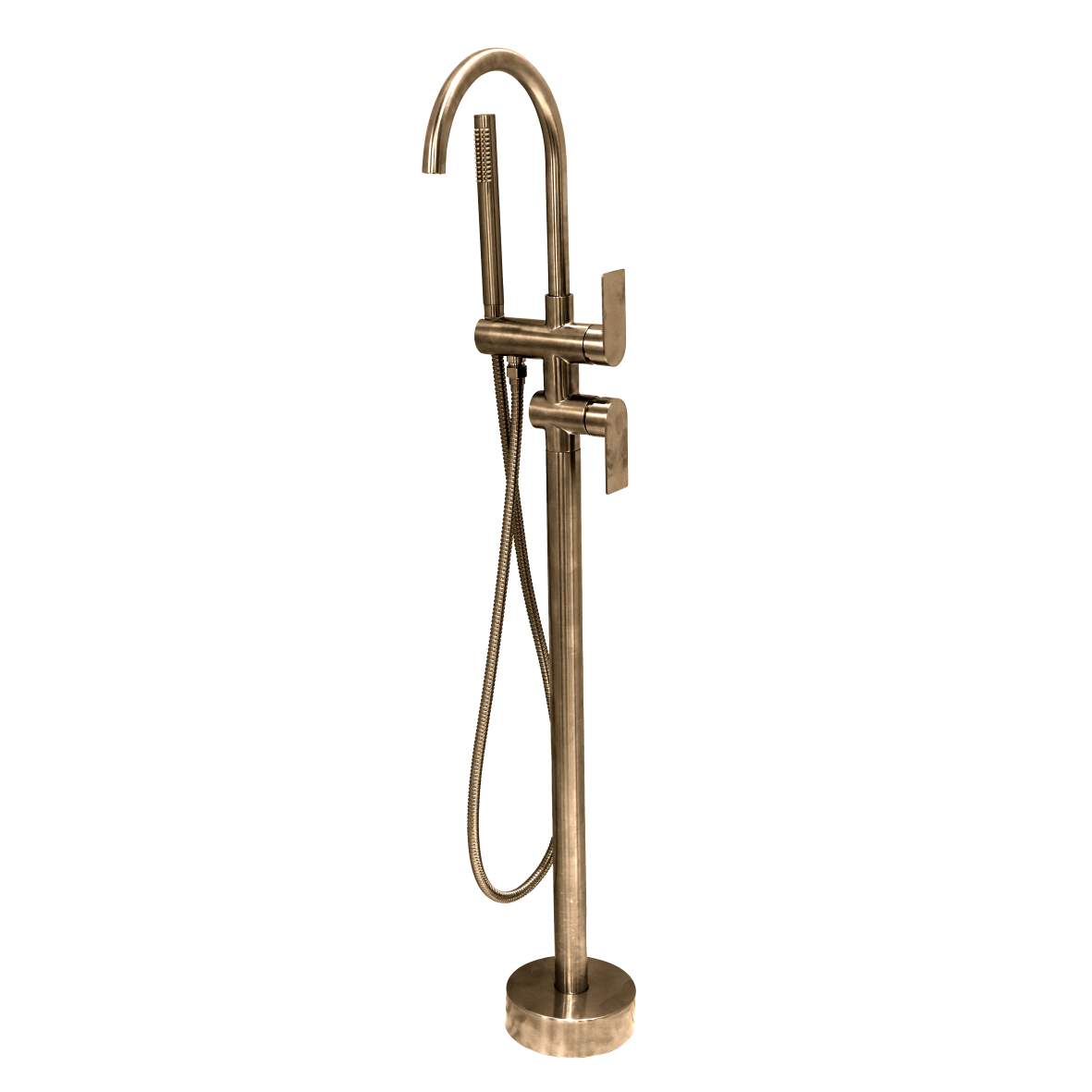 Luci Inox Freestanding Bath Filler w/ Hand Shower & Diverter