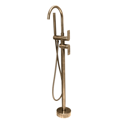 Luci Inox Freestanding Bath Filler w/ Hand Shower & Diverter