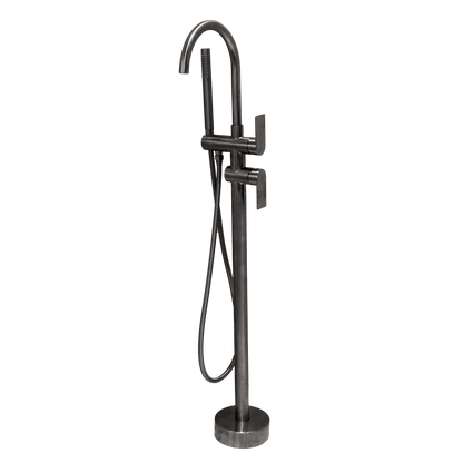 Luci Inox Freestanding Bath Filler w/ Hand Shower & Diverter