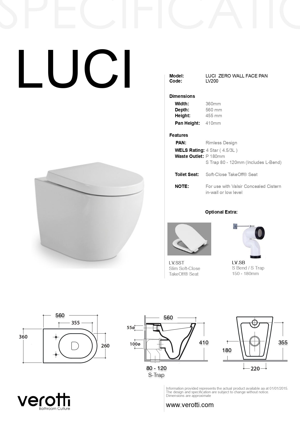 LUCI WALL FACED PAN