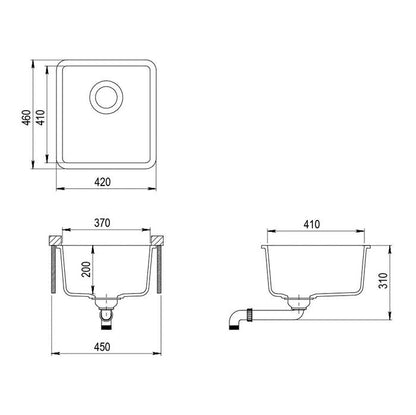 INSPIRE GRANITE KITCHEN SINK  420MM