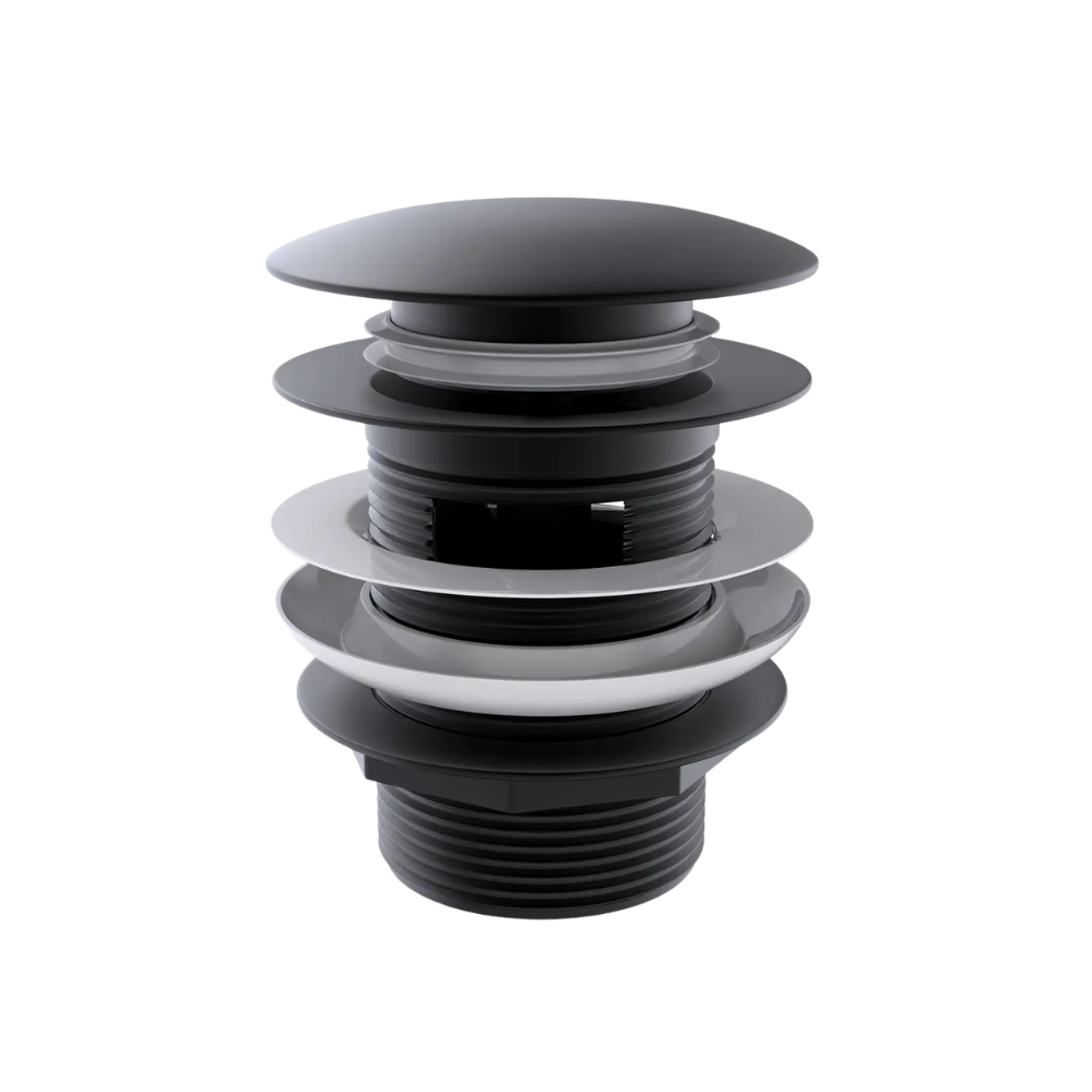 Otti Mushroom Bath Pull Out / Pop Up Waste with Overflow Matte Black