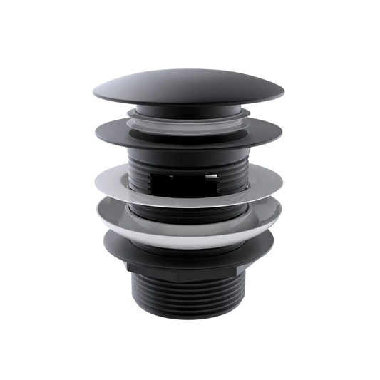 Otti Mushroom Bath Pull Out / Pop Up Waste with Overflow Matte Black