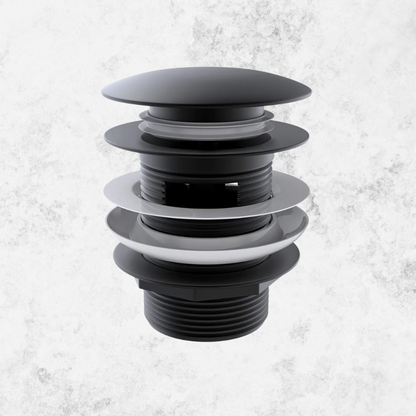 Otti Mushroom Bath Pull Out / Pop Up Waste with Overflow Matte Black