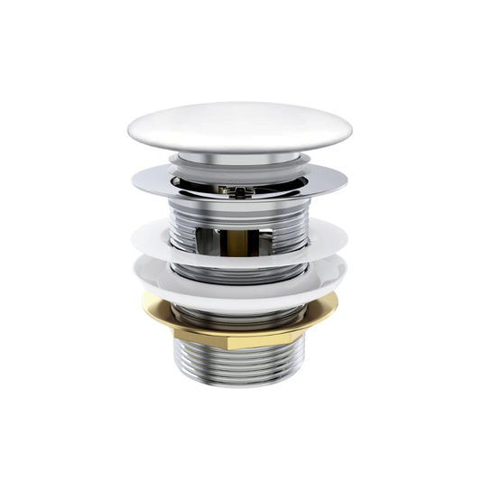 Otti Mushroom Bath Pull Out / Pop Up Waste with Overflow Matte White