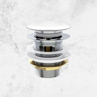 Otti Mushroom Bath Pull Out / Pop Up Waste with Overflow Matte White