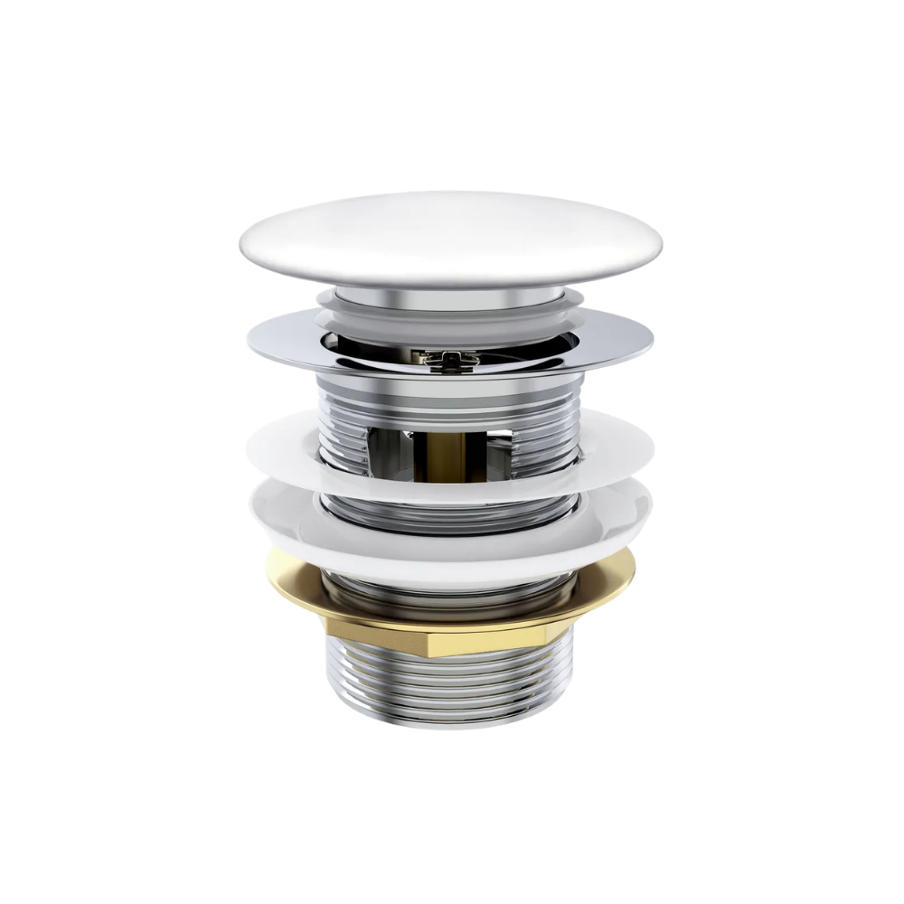 Otti Mushroom Bath Pull Out / Pop Up Waste with Overflow Matte White