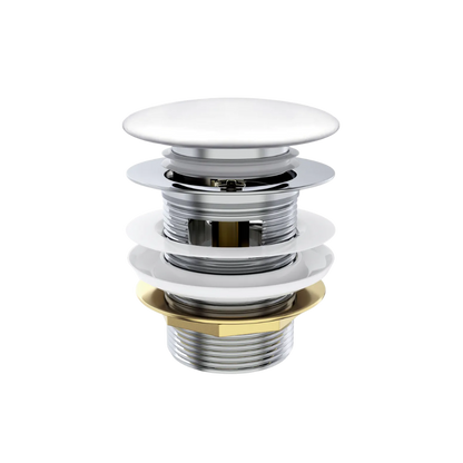 Otti Mushroom Bath Pull Out / Pop Up Waste with Overflow Matte White