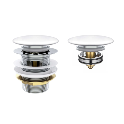 Otti Mushroom Bath Pull Out / Pop Up Waste with Overflow Matte White
