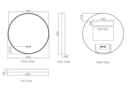 Maia 600/750/900mm LED Round Mirror – Brushed Gold Frame - 750mm / Brushed Gold