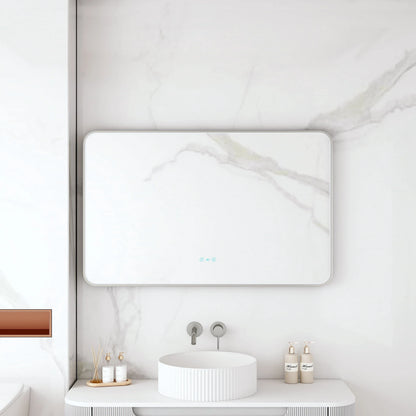 Maia 600×750 / 750×900 / 1200×750mm LED Rectangular Mirror – Gun Metal Frame - 600×750mm / Gun Metal