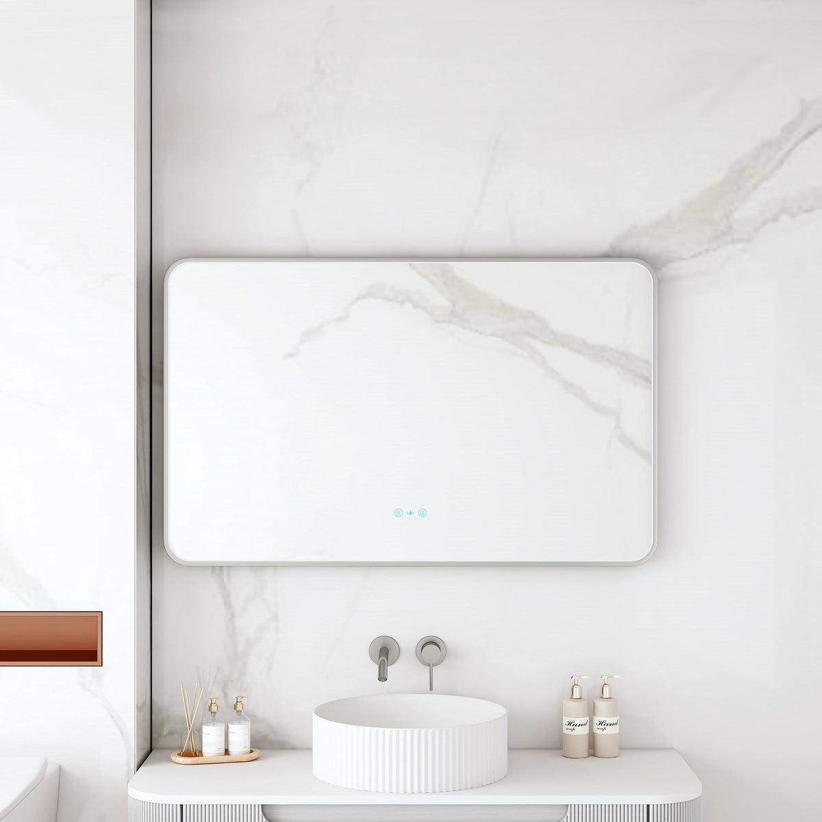 Maia 600×750 / 750×900 / 1200×750mm LED Rectangular Mirror – Gun Metal Frame