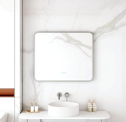 Maia 600×750 / 750×900 / 1200×750mm LED Rectangular Mirror – Gun Metal Frame - 600×750mm / Gun Metal